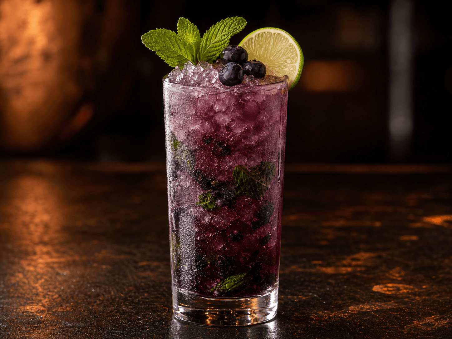 Blåbärsmojito Mocktail